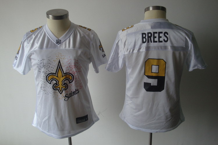 Women New Orleans Saints 9 Brees White Nike NFL Jerseys